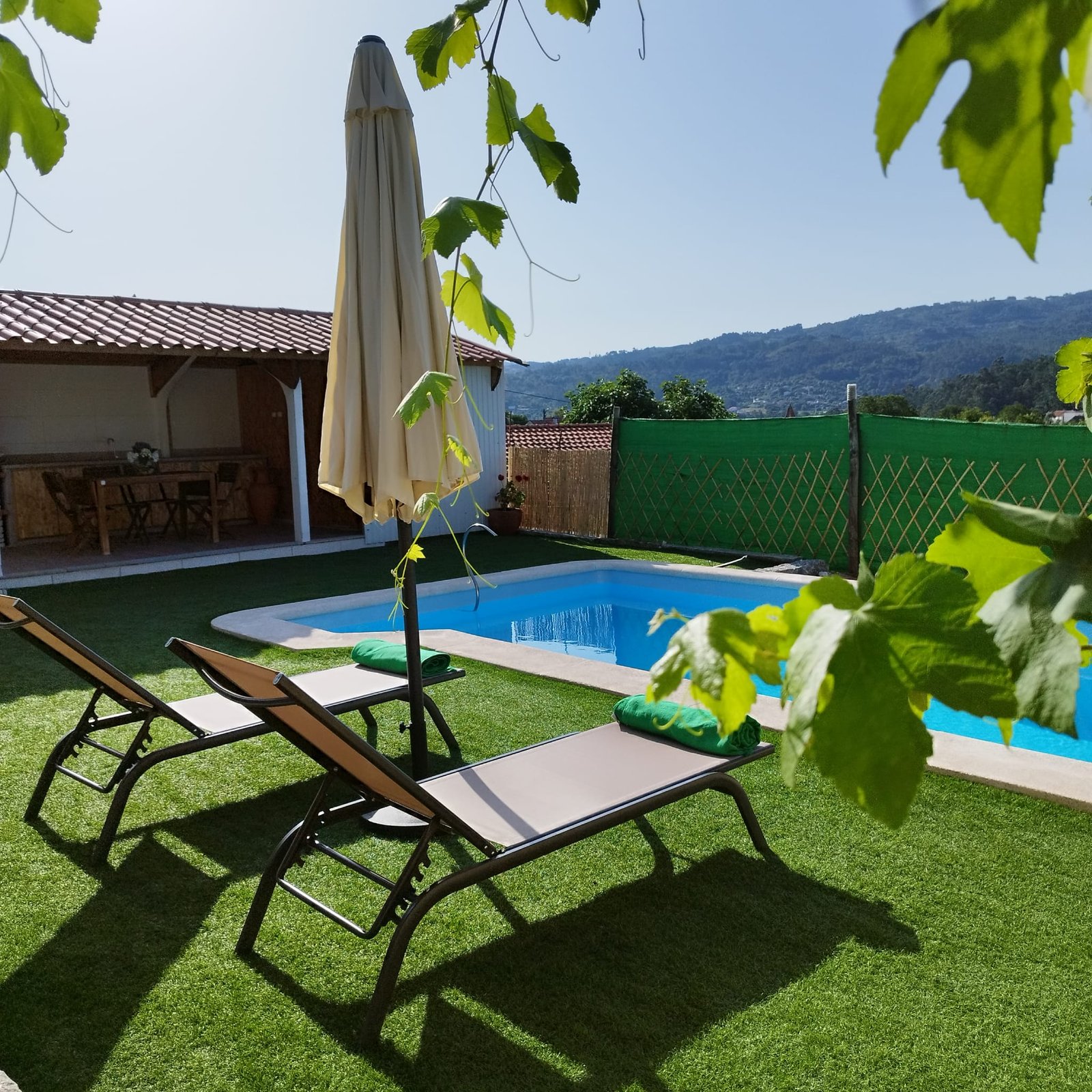 piscina con vista churrasqueria